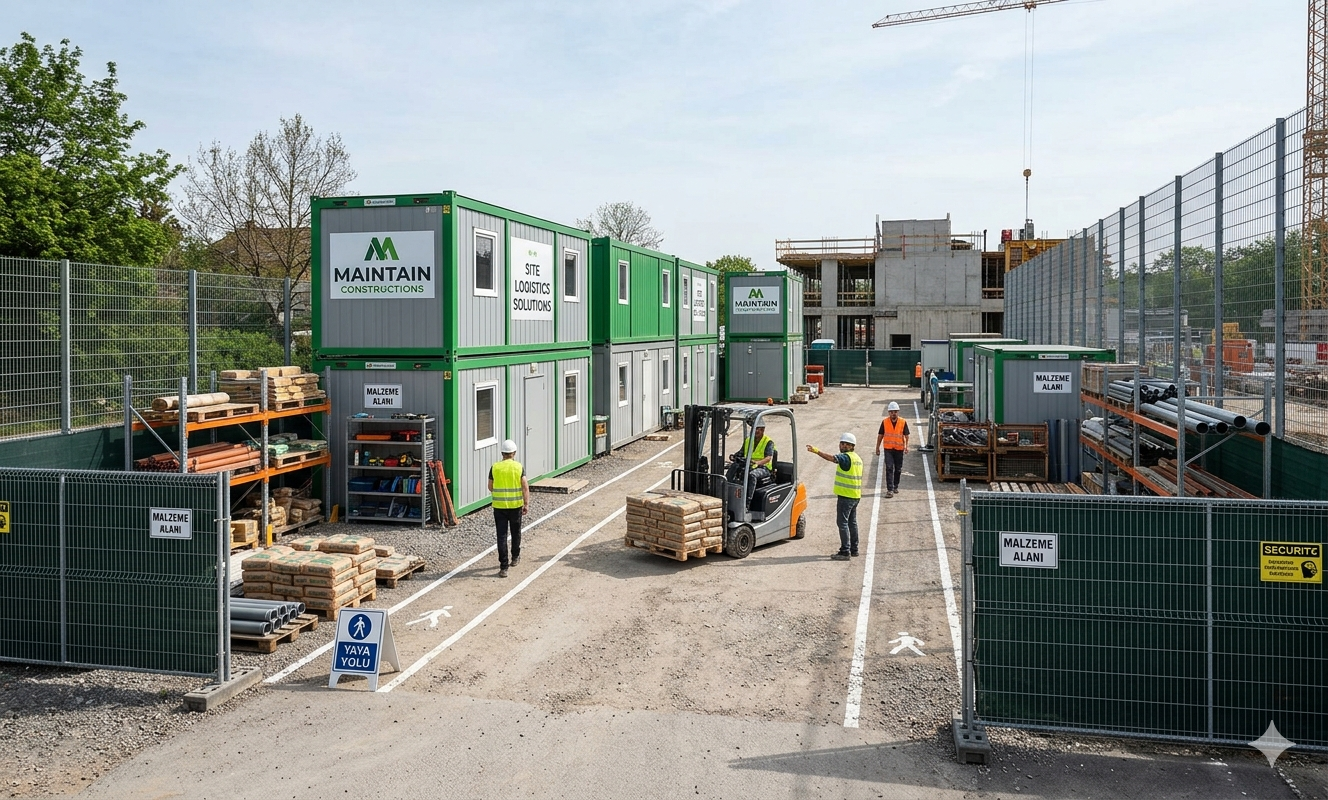 Baulogistik Baustellenservice Container und Bauzaunlösungen von SDL Service GmbH